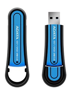 ADATA Superior S107 - USB kľúč 64GB modrý (vode a nárazom odolný)
