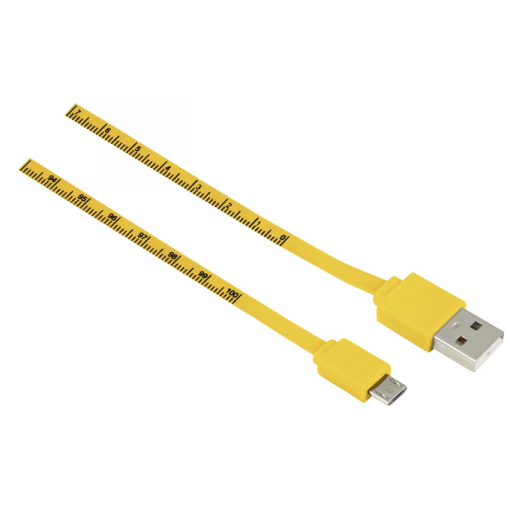 Hama Kábel micro USB Meter 1m žltý - Kábel USB-A - micro USB