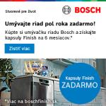 Finish kapsuly do umývačky riadu Bosch na 6 mesiacov zadarmo