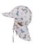 STERNTALER Šiltovka s ochranou krku UV50+ na zaväzovanie bavlna zvieratká biela uni- 45 cm 6-9 m