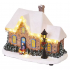 Emos LED vianočný domček 20.5cm, 3× AA, vnútorný, teplá biela