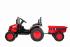 BENEO Elektrický Traktor POWER s vlečkou, červený, Pohon zadných kolies, 12V batéria, Plastové koles