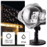 Emos LED dekoratívny projektor – padajúce vločky, vonkajší aj vnútorný, biela