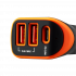 Canyon 2x USB-A, 1xUSB-C 18W PD oranžovo-čierny