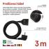 Emos 1 zásuvka 3m čierny 16A 1.5mm2