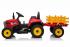 BENEO Elektrický Traktor WORKERS s vlečkou, červený, diaľkový ovládač