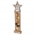 Emos LED dekorácia drevená – hviezdy, 48 cm, 2x AA, vnútorná, teplá biela, časovač