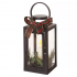 Emos LED dekorácia – vianočný lampáš so sviečkou čierny 22cm, 3x AAA, vnútorný, vintage
