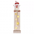 Emos LED dekorácia drevená – snehuliak 46cm, 2x AA, vnútorná, teplá biela, časovač