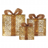 Emos LED darčeky zlaté, 3 veľkosti, vnútorné, teplá biela