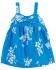 CARTER'S Šaty Blue Floral dievča 24m