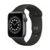 Apple Watch Series 6 GPS, 44mm Space Gray Aluminium Case with Black Sport Band