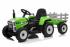 BENEO Elektrický Traktor WORKERS s vlečkou, zelený, diaľkový ovládač