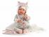 Llorens Llorens 84460 NEW BORN - realistická bábika bábätko so zvukmi a mäkkým látkovým telom - 44