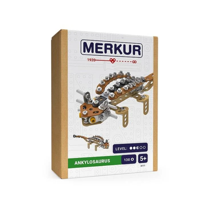 Merkur Ankylosaurus 130ks v krabici 13x18x5cm 34000038 - Kovová stavebnica