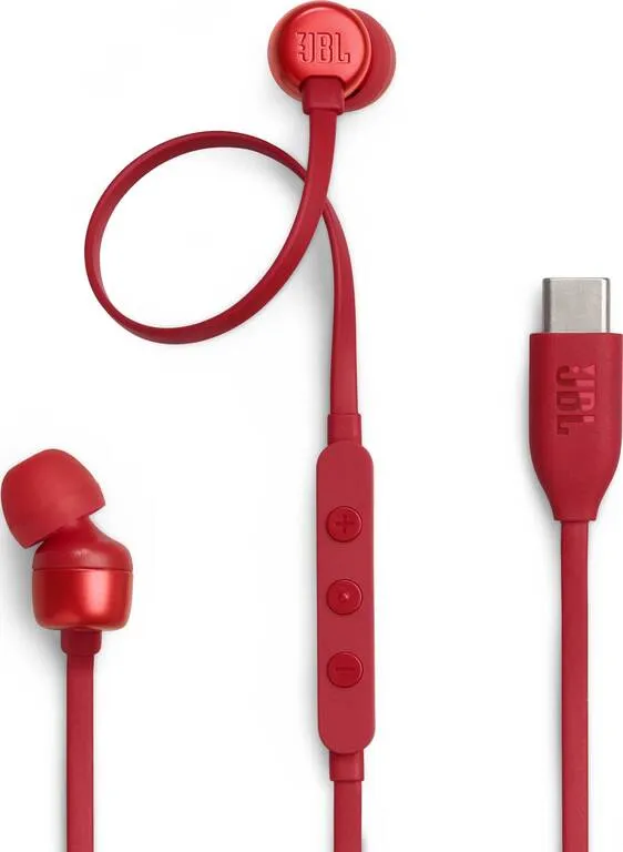 JBL Tune 310C červené T310CRED - Káblové USB-C slúchadlá do uší s vysokým rozlíšením