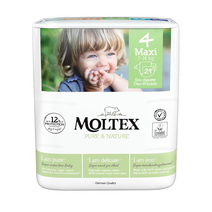 MOLTEX Pure&amp;Nature Plienky jednorazové 4 Maxi (7-14 kg) 29 ks 365