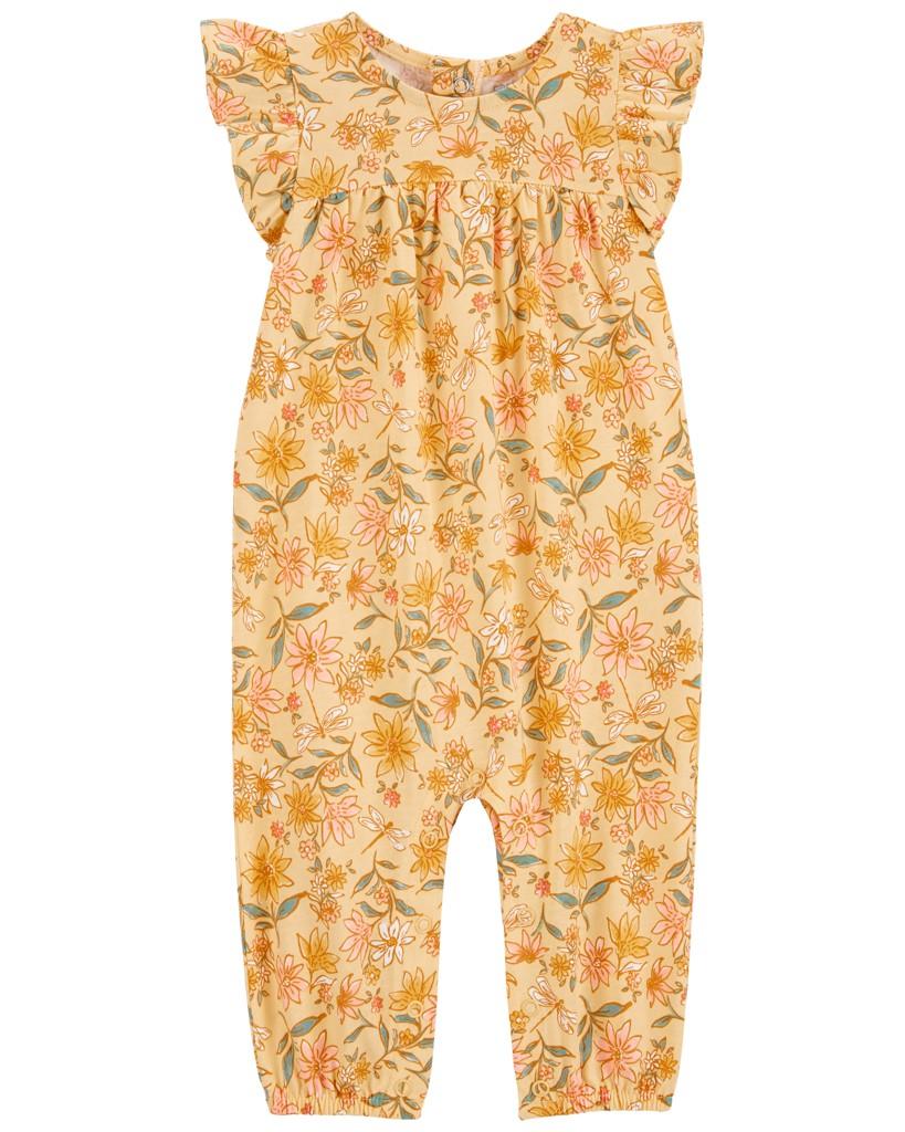 CARTER'S Overal bez nožičiek kr. rukáv Yellow Floral dievča 3m 1N597910_3M