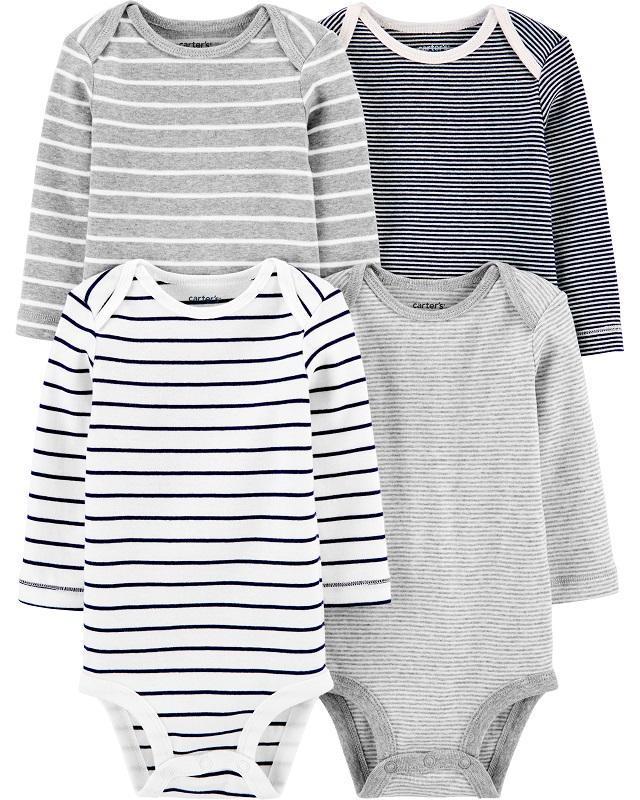 CARTER'S Body dlhý rukáv Striped chlapec LBB 4 ks NB/ veľ. 56 1I720110_NB