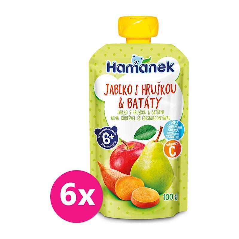 6x HAMÁNEK Kapsička Jablko, hruška, sladké zemiaky 100 g VP-F140949