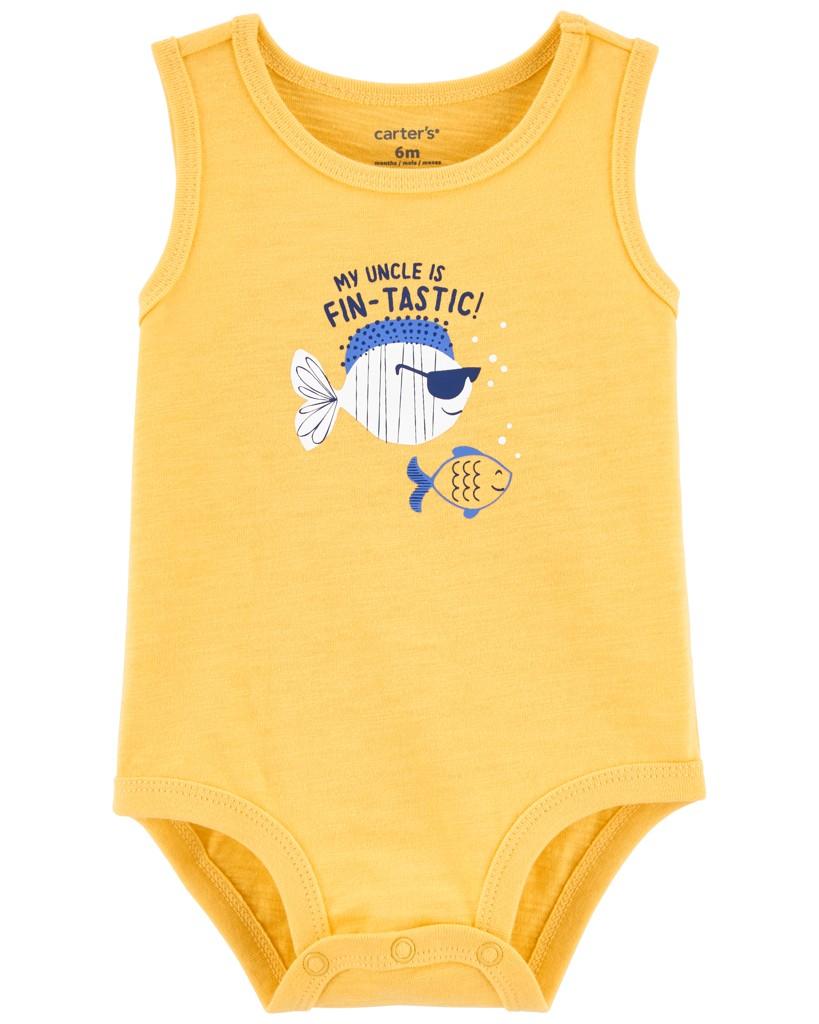 CARTER'S Body bez rukávov Yellow Fish chlapec NB/ veľ. 56 1N614710_NB