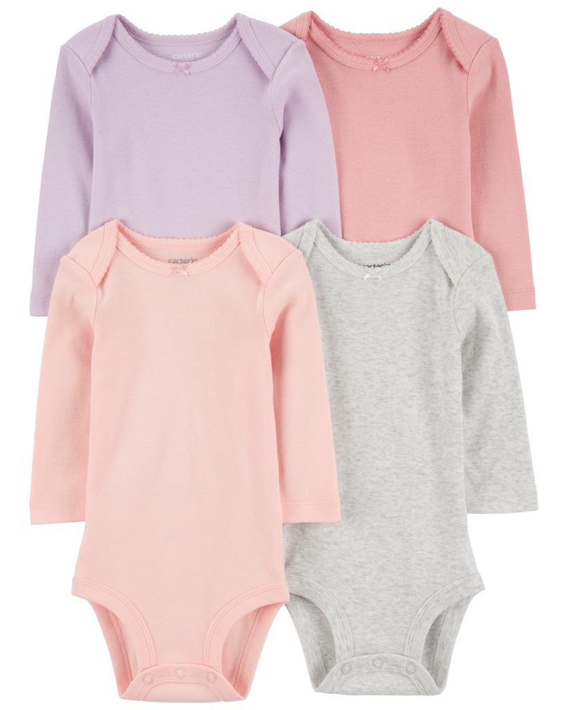 CARTER'S Body dlhý rukáv Purple/Grey/Pink dievča 4ks NB/ veľ. 56 1R700110_NB