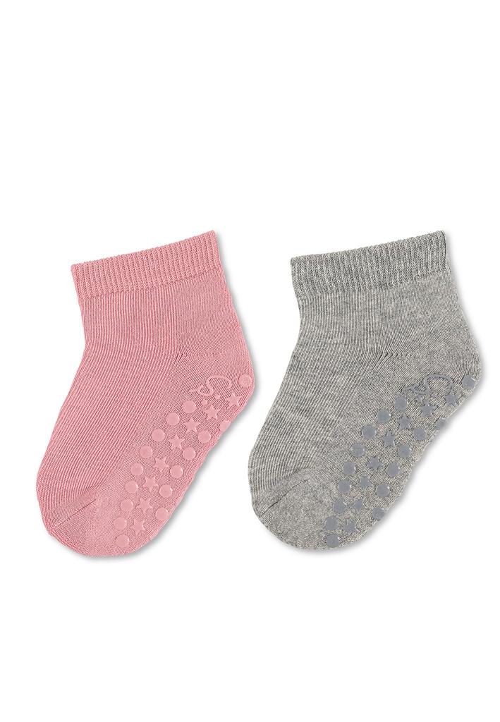 STERNTALER Ponožky protišmykové krátke ABS 2ks v balení ružová dievča veľ. 22 12-24m 8102330-748-22