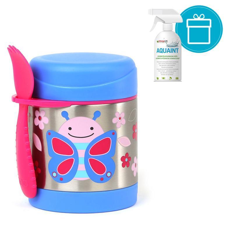 SKIP HOP Zoo Termoska na jedlo s lyžičko/vidličkou Motýlik 325 ml, 3+ + AQUAINT 500 ml VP-F141566