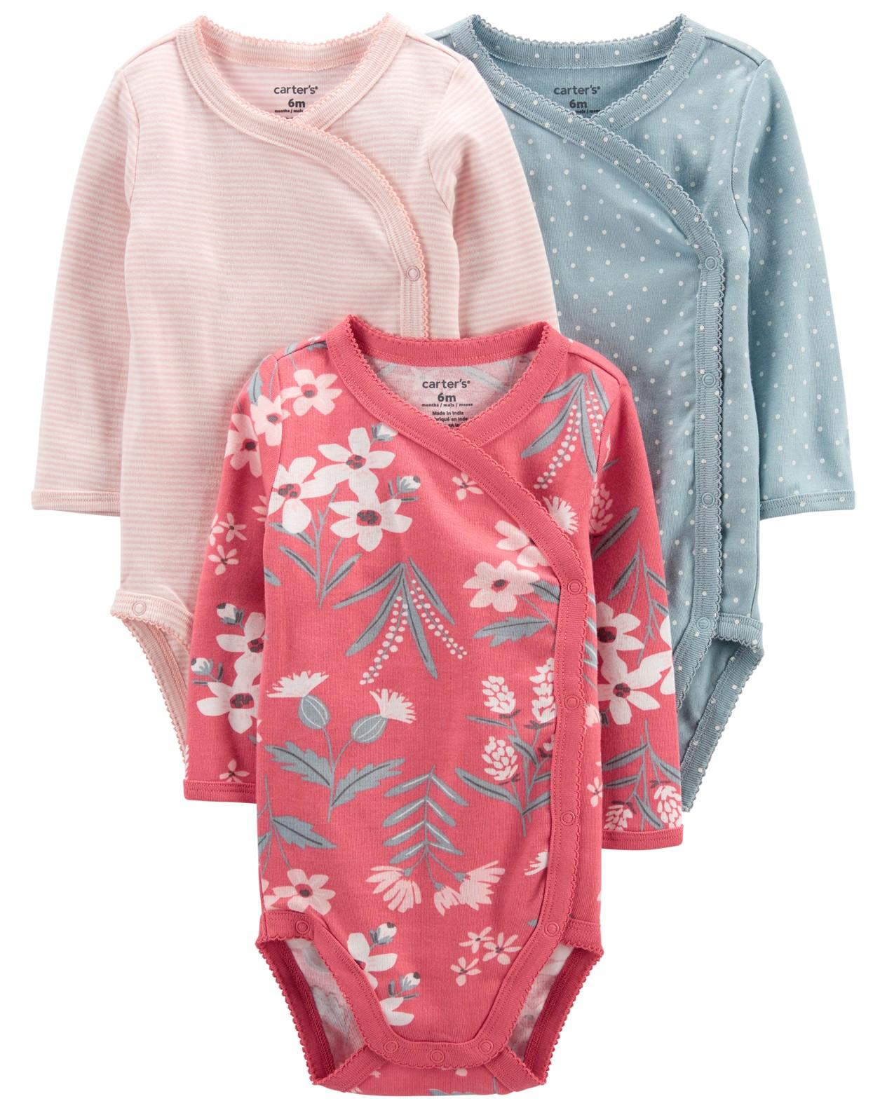 CARTER'S Body dlhý rukáv Pink dievča LBB 3ks PRE, veľ. 46 1L778610_PRE
