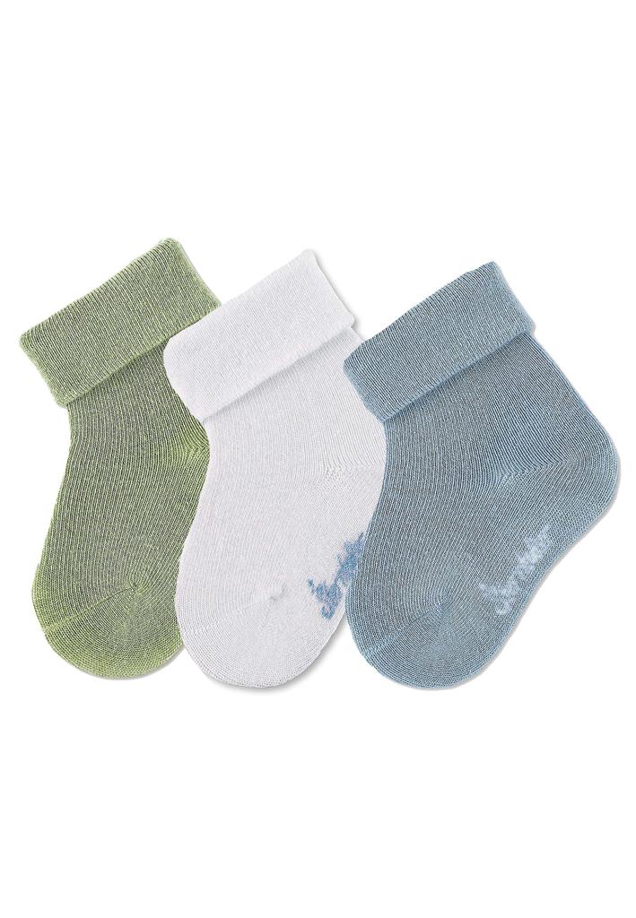 STERNTALER Ponožky bambusové 3ks v balení svetlá modrá chlapec  veľ. 0 0-1m 8212210-318-0