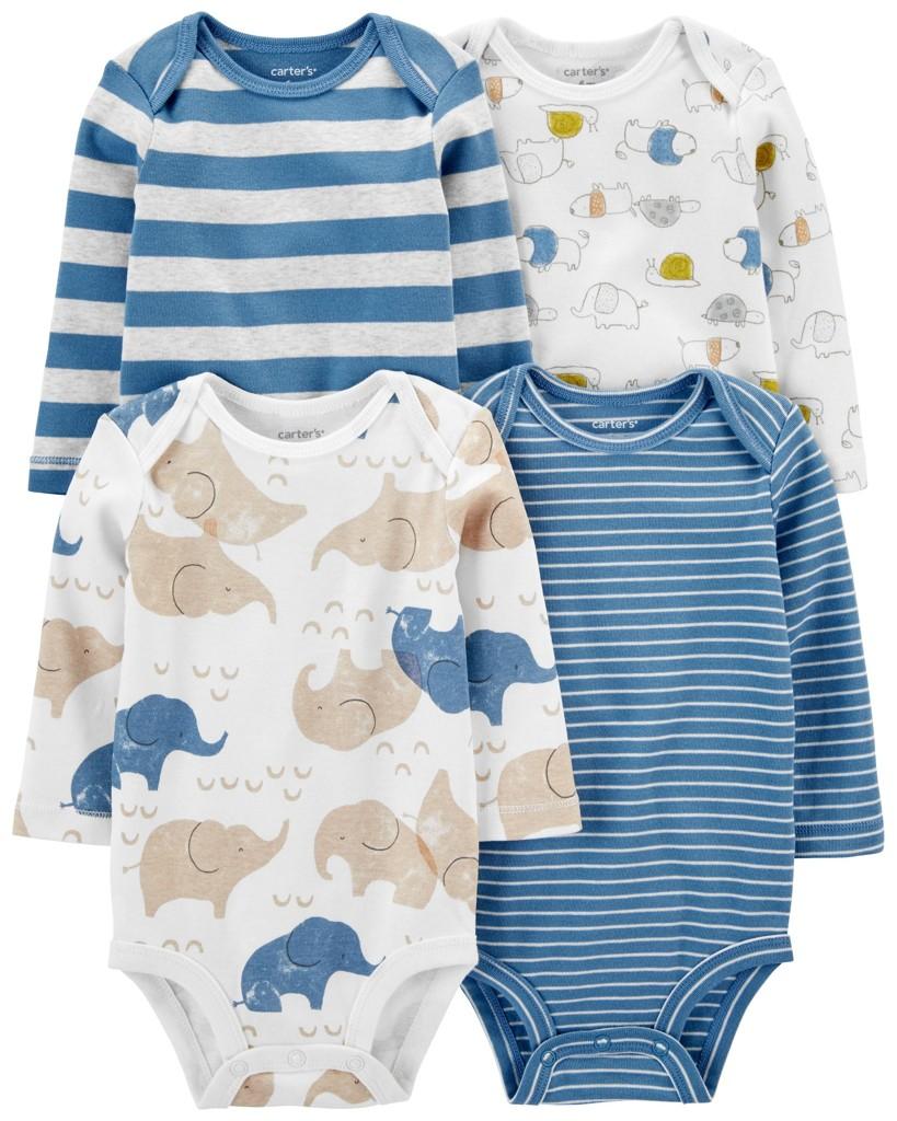 CARTER'S Body dlhý rukáv Blue Animals chlapec 4ks PRE/ veľ. 46 1M754610_PRE