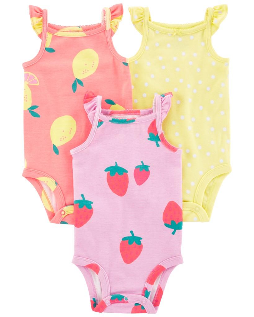 CARTER'S Body na ramienka Dots Fruit dievča 3ks 3m 1N089310_3M