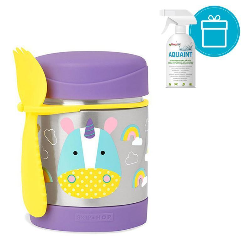 SKIP HOP Zoo Termoska na jedlo s lyžičko/vidličkou Jednorožec 325 ml, 3+ + AQUAINT 500 ml VP-F141599