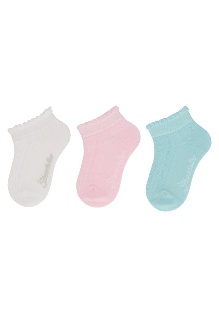 STERNTALER Ponožky nízke 3ks v balení biela dievča veľ. 18 6-12m 8512481-500-18