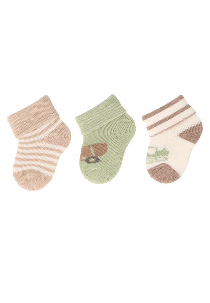 STERNTALER Ponožky froté 3ks v balení béžová melanž chlapec veľ. 0 0-1m 8202400-945-0