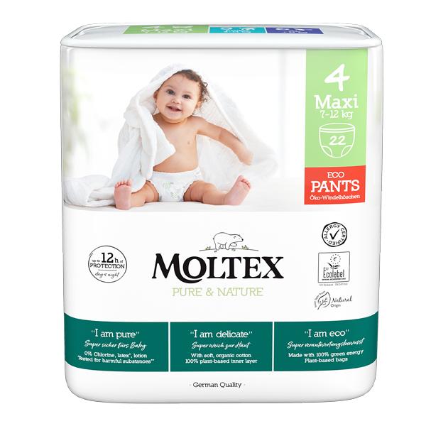 MOLTEX Pure&amp;Nature Nohavičky plienkové jednorazové 4 Maxi (7-12 kg) 22 ks 367