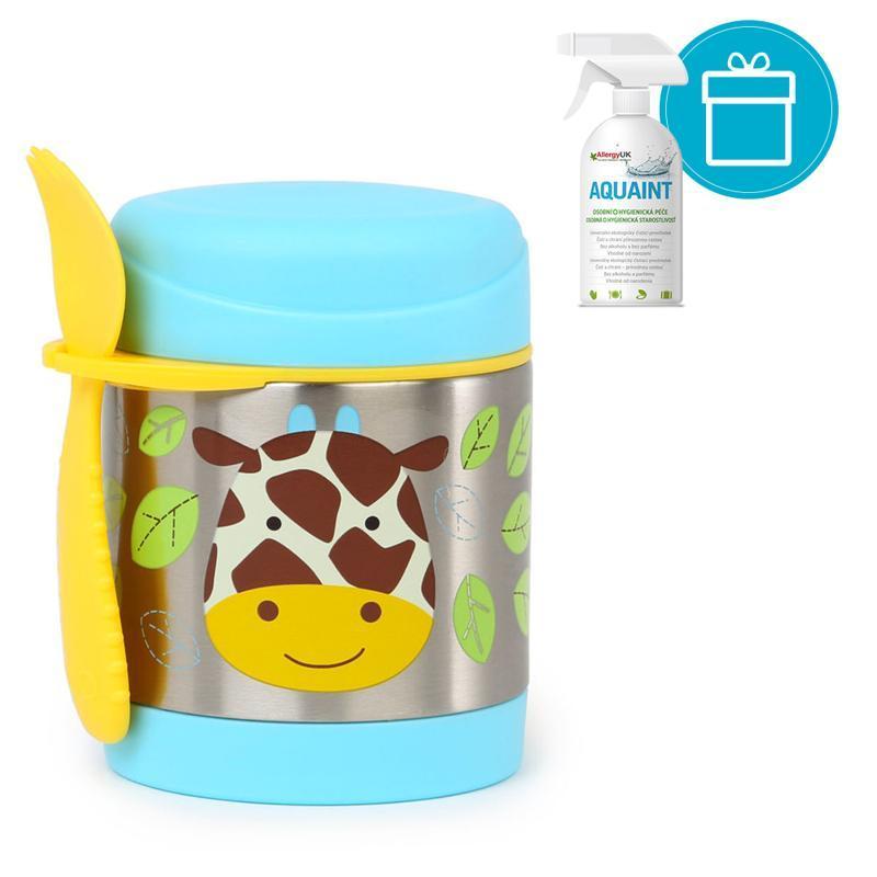 SKIP HOP Zoo Termoska na jedlo s lyžičko/vidličkou Žirafa 325 ml, 3+ + AQUAINT 500 ml VP-F141573