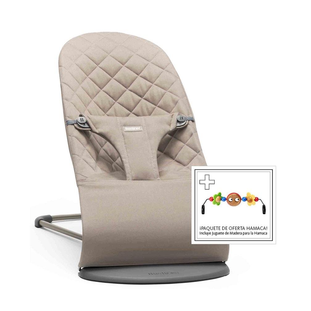 BABYBJÖRN Lehátko Bliss Woven, Sand Grey s hračkou 60-606117A