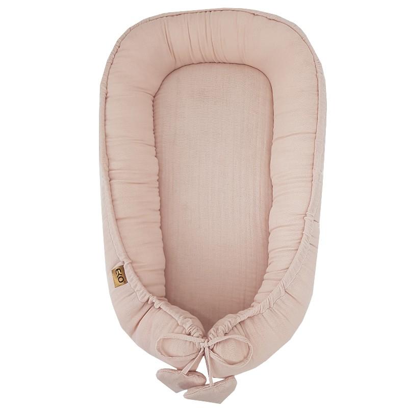 EKO Hniezdo pre bábätko mušelínové Powder pink 90x60 cm CO-11-POWDER-PINK