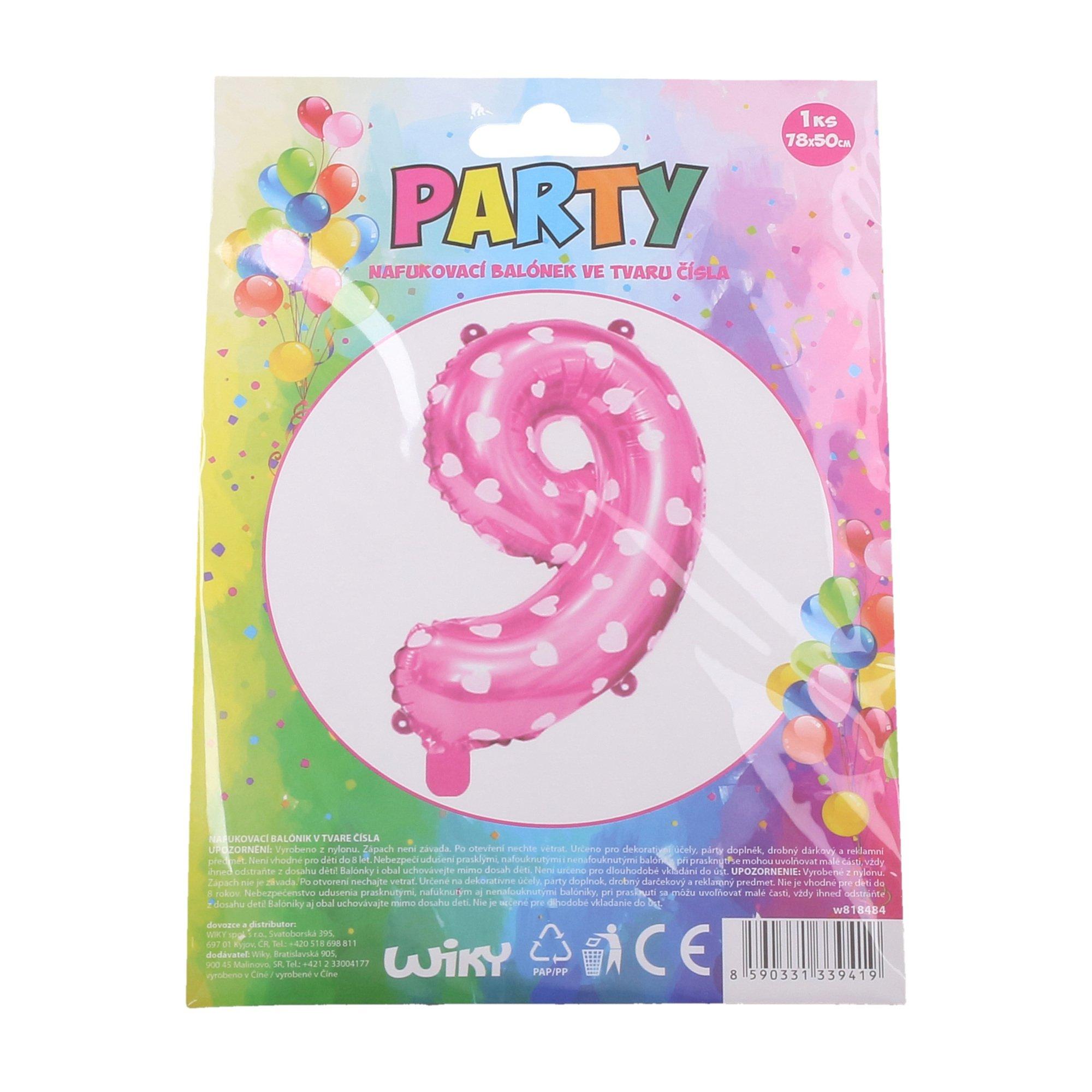 Wiky Nafukovací balónik - číslo 9 dievčatá WKW818484akcia