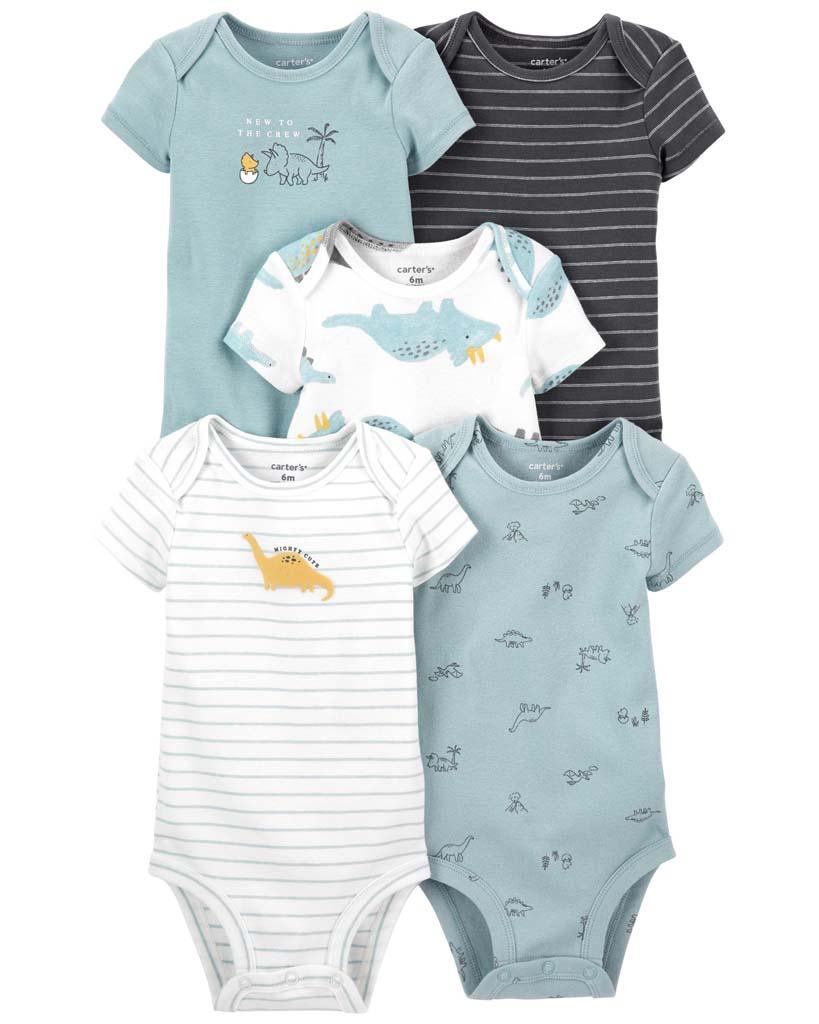 CARTER'S Body krátky rukáv Blue Dino chlapec LBB 5ks NB/ veľ. 56 1L764610_NB