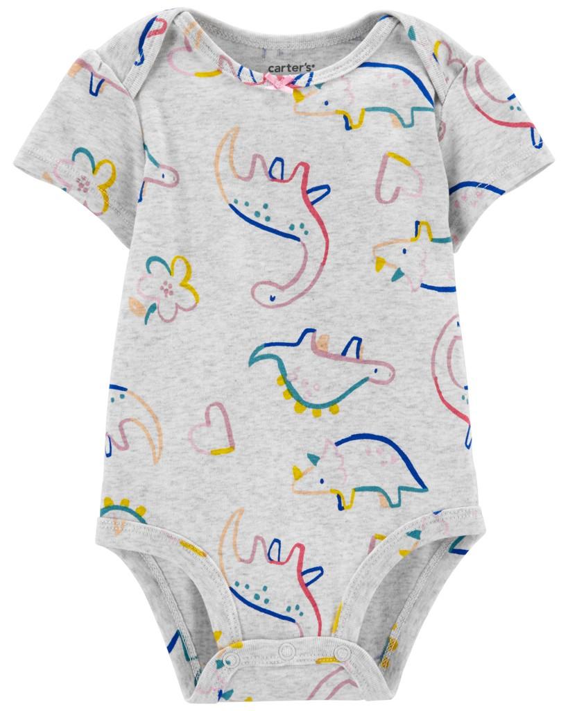 CARTER'S Body krátky rukáv Grey Dino dievča 12m 1N074810_12M