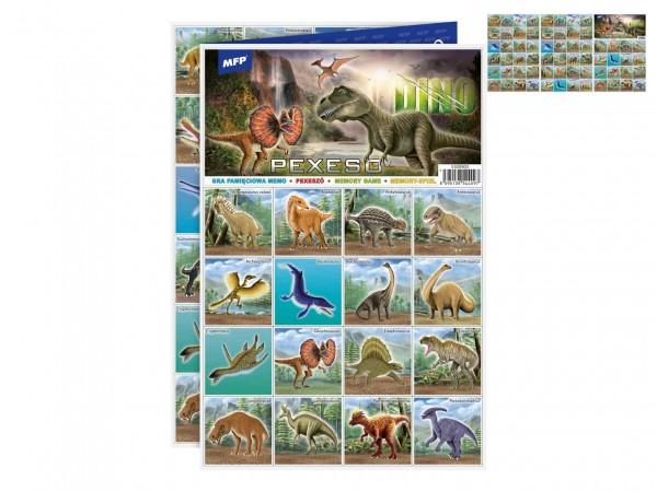 Teddies Pexeso papierové Dinosaury spoločenská hra 32 obrázkových dvojíc 88600903