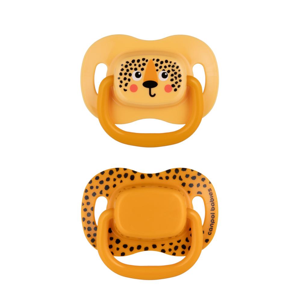 CANPOL BABIES Set symetrických silikónových cumlíkov BabiesBoo 0-6m 2ks oranžový 34-927_ORA