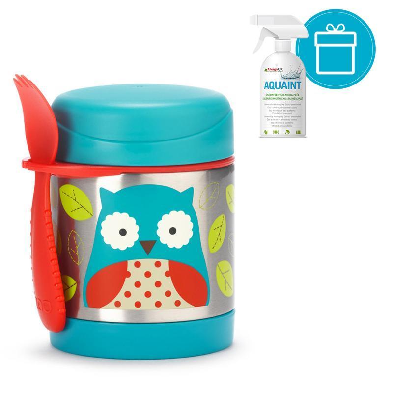 SKIP HOP Zoo Termoska na jedlo s lyžičko/vidličkou Sovička 325 ml, 3+ + AQUAINT 500 ml VP-F141571