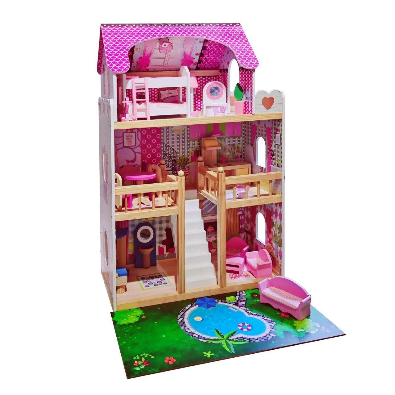Wiky Drevený domček pre bábiky 60 × 30 × 90 cm WKW015270