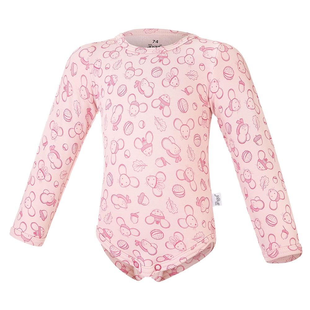 LITTLE ANGEL Body tričko šmyk s potlačou Outlast® 62 sv.staroružová myšky 900d601410a02