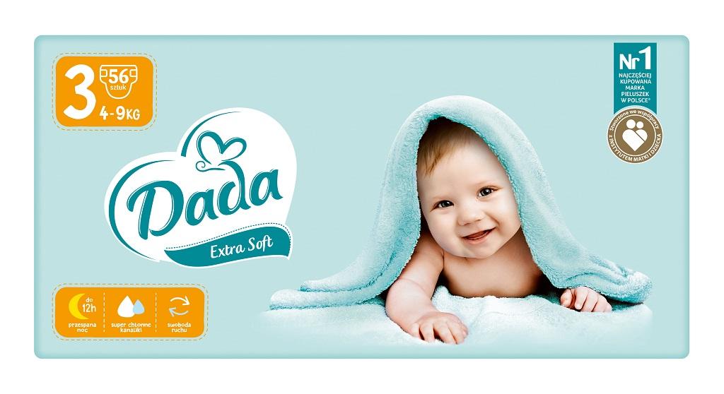 DADA Extra Soft Plienky jednorázové 3 Midi (4-9 kg) 56 ks 422781
