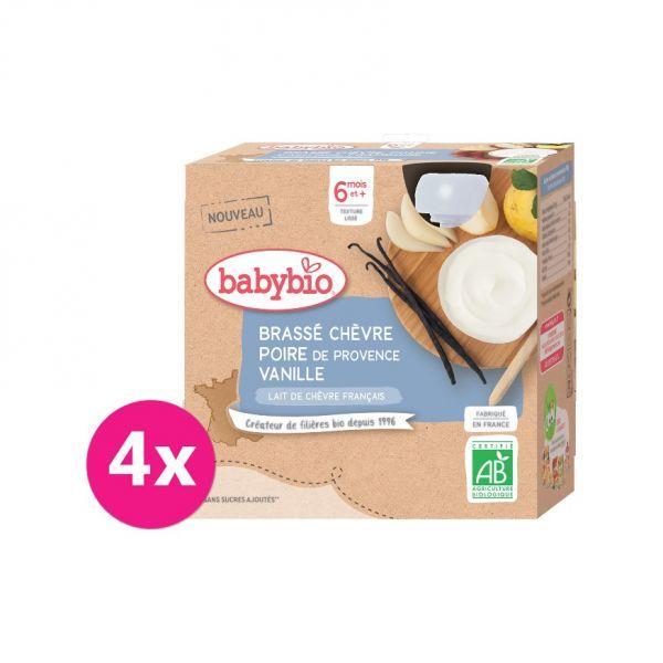 4x BABYBIO Desiata z kozieho mlieka s hruškou a vanilkou 85 g 54082