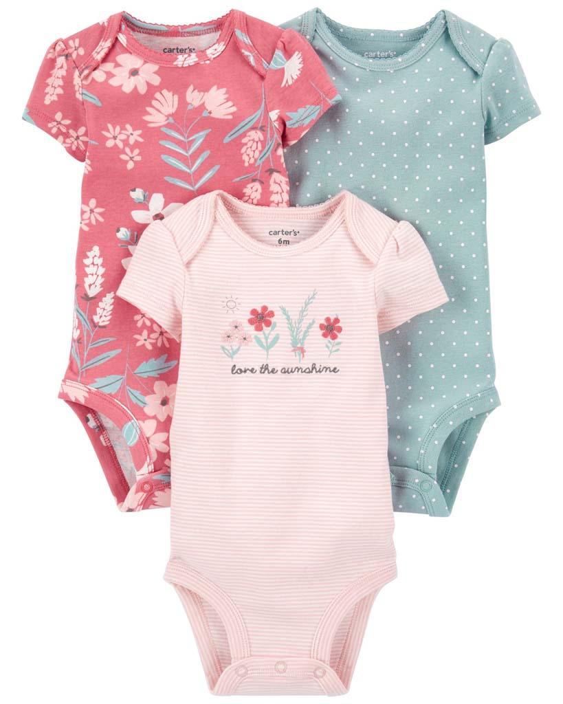 CARTER'S Body krátky rukáv Pinkblue dievča LBB 3ks PRE 1L779810_PRE